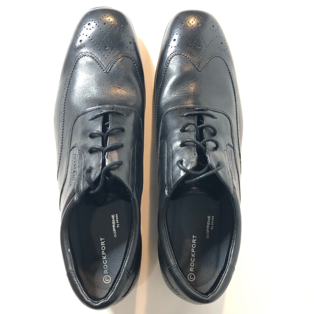 Rockport men’s size 16 black leather oxford lace up shoes brand new